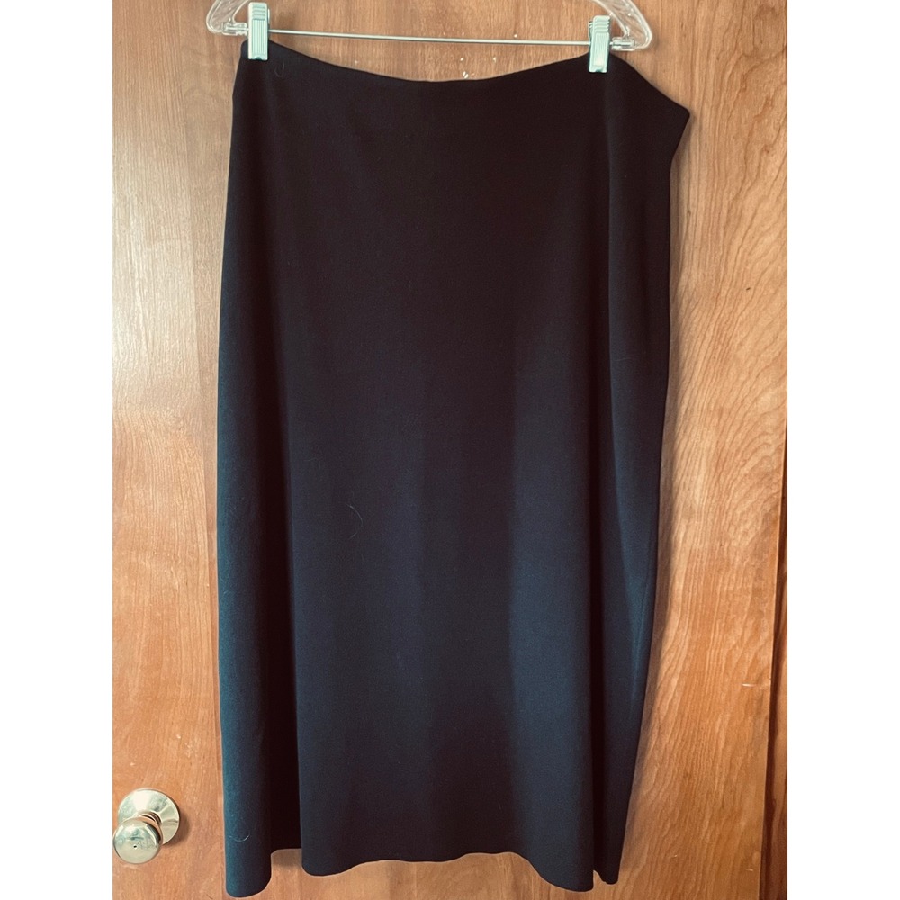 NWT J Crew Black Skirt Cotton Blend Sweater Knit Midi 3X Corpcore Elevated Basic